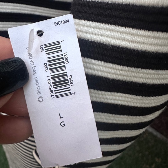 NWT Women’s Old Navy Black and White Striped Long Sleeve Dress size L - Picture 5 of 12